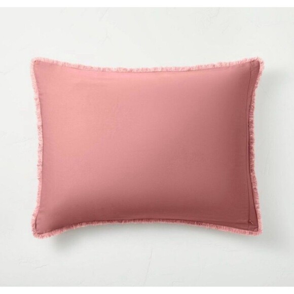 King Heavyweight Linen Blend Duvet & Sham Set Rose - Casaluna NEW - Picture 8 of 9